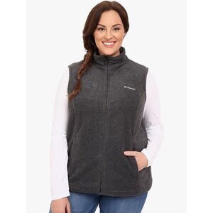 Columbia Benton Springs Charcoal Gray Sleeveless Zip‎ Up Fleece Vest Size Medium